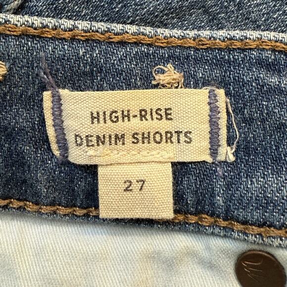 Madewell High Rise Denim Jean Shorts Size 27 M Wash Cutoff Blue Sexy Hippie - Picture 7 of 10